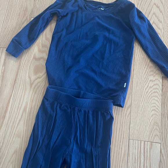 Blue Ribbed Pajama Set - Picture 2 of 3